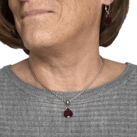 Ruby Swarovski Crystal Necklace - Creative Jewelry by Marcia - Asymmetrical Jewelry - Timeless Jewelry